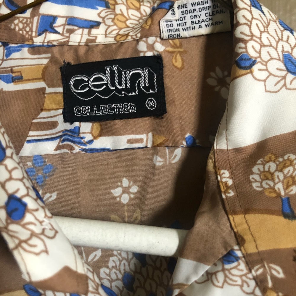 Cellini Trees + Castles Textured Poly Button Down - Picture 3 of 3